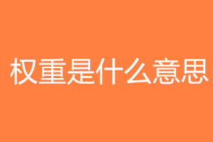 權(quán)重是什么意思